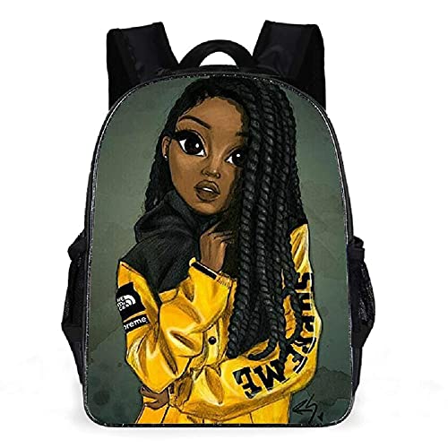 FDASLJ African Girl Backpack - 3 In 1 Book bag Daypack with Shoulder Bag Pencil Case