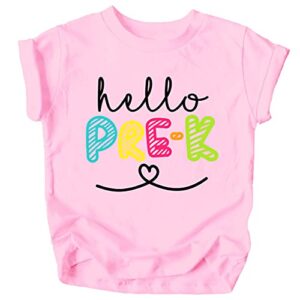 hello pre-k first day of school gift back to school pink shirt 5/6