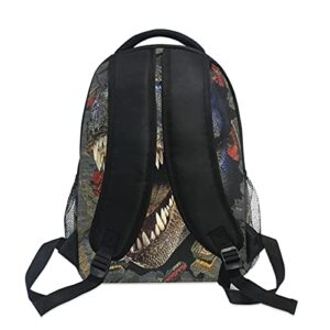 Kcldeci Dinosaur Backpack Kids Backpacks Dino Monster School Bookbag School Bag Book Bags Travel Daypack Shoulder Bag