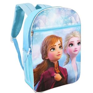 Disney Frozen Elsa Backpack Set For Girls ~ 5 Pc Bundle With 16" Elsa School Bag, Lunch Box, Frozen Stickers, And More | Frozen Princess School Supplies For Kids