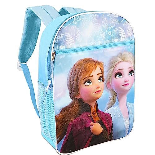 Disney Frozen Elsa Backpack Set For Girls ~ 5 Pc Bundle With 16" Elsa School Bag, Lunch Box, Frozen Stickers, And More | Frozen Princess School Supplies For Kids