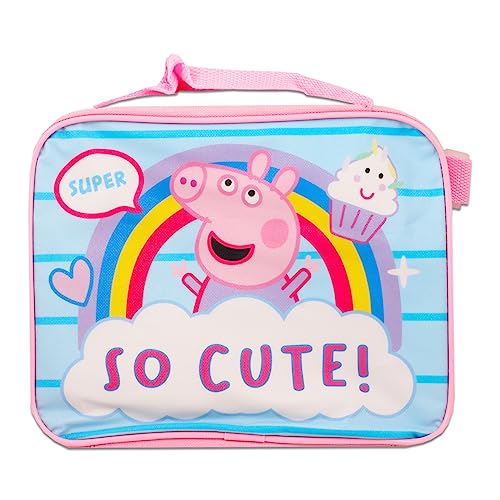 Peppa Pig Backpack Lunch Box Set For Kids, Toddlers ~ 3 Pc Bundle With Peppa Pig School Bag, Lunch Bag, And Stickers (Peppa Pig School Supplies)