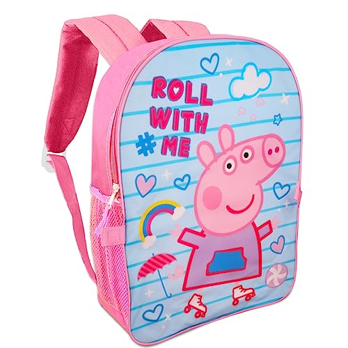 Peppa Pig Backpack Lunch Box Set For Kids, Toddlers ~ 3 Pc Bundle With Peppa Pig School Bag, Lunch Bag, And Stickers (Peppa Pig School Supplies)