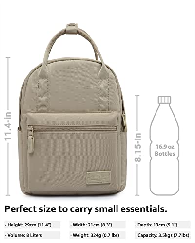 HotStyle 8811s+ Fashion Mini Backpack, Women' Small Backpacking Purse, Pastel Khaki