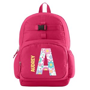 let's make memories personalized kids backpack with lunch box (optional) - pink, flowers