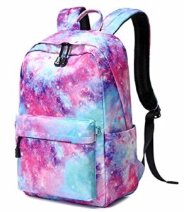 ecodudo cute lightweight galaxy backpacks girls school bags kids bookbags (galaxy pink)