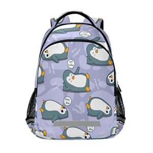 animal cute lazy penguin backpacks travel laptop daypack school book bag for men women teens kids