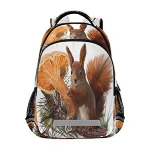 auuxva moontour cute squirrel mushroom backpack school bookbag laptop purse casual daypack for teen girls women boys men college travel