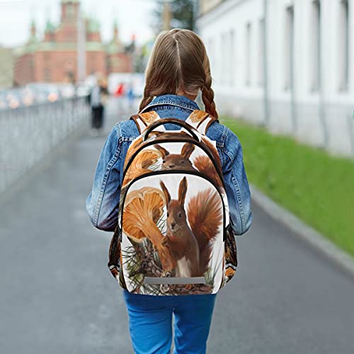 AUUXVA MoonTour Cute Squirrel Mushroom Backpack School Bookbag Laptop Purse Casual Daypack for Teen Girls Women Boys Men College Travel