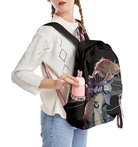 XIXISA 17" Anime My Hero Academia Backpack MHA Himiko Toga Laptop Backpacks (Himiko Toga)