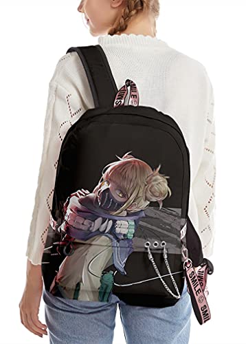 XIXISA 17" Anime My Hero Academia Backpack MHA Himiko Toga Laptop Backpacks (Himiko Toga)