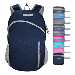 bemygreenbag waterproof foldable backpack lightweight for outdoor sport bag with inside wet cloths packable for multiple use (dark blue)