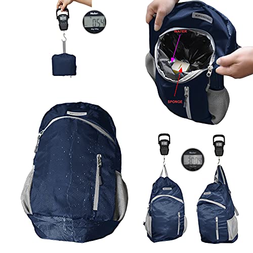 BEMYGREENBAG Waterproof foldable backpack lightweight for outdoor sport bag With inside wet cloths packable for multiple use (Dark blue)