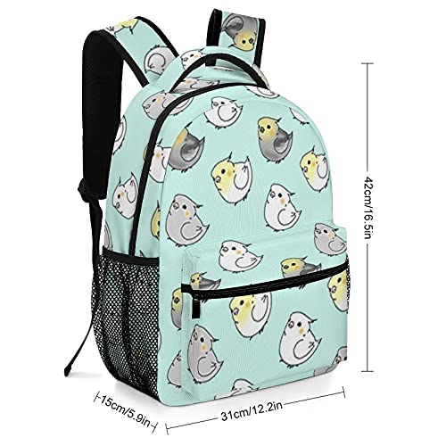 Cute Cockatiel Birds Travel Backpack Casual Sports Bag Oxford cloth suitable For Study Shopping traveling camping