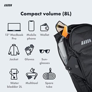 AARON Backpack – Backpack with Rain Cover, Ergonomic Back Padding, Women's and Men's Bicycle Backpack, Ideal as a Hiking Backpack or Ski Backpack in