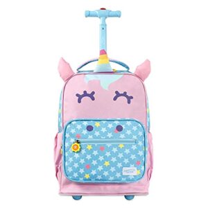 twise side-kick school, travel rolling backpack for kids and toddlers (unicorn)