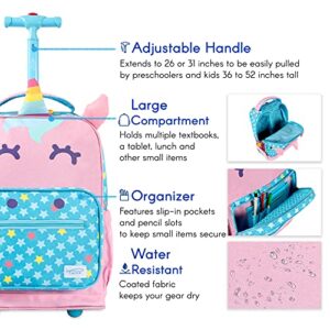 TWISE SIDE-KICK SCHOOL, TRAVEL ROLLING BACKPACK FOR KIDS AND TODDLERS (UNICORN)