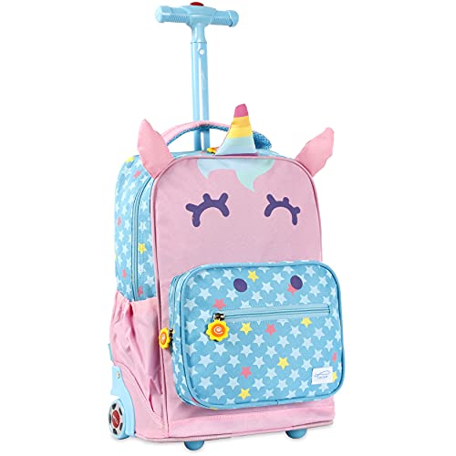 TWISE SIDE-KICK SCHOOL, TRAVEL ROLLING BACKPACK FOR KIDS AND TODDLERS (UNICORN)