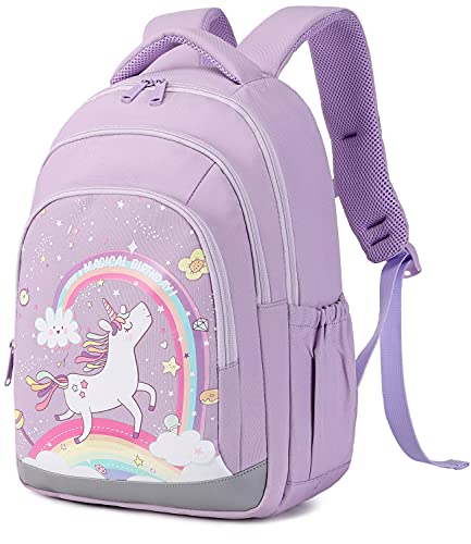 Abshoo Cute Kids Backpack For Girls Kindergarten Elementary Unicorn School Backpacks With Chest Strap (Unicorn Purple)