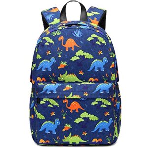 Abshoo Cute Lightweight Little Kids Backpacks for Boys and Girls Preschool Backpack With Lunch Bags(Dinosaur Navy)