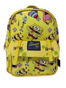 kbnl spongebob squarepants 11" faux leather mini backpack yellow