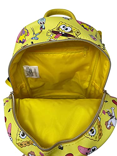 KBNL SpongeBob SquarePants 11" Faux Leather Mini Backpack Yellow