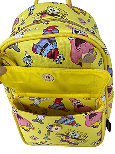 KBNL SpongeBob SquarePants 11" Faux Leather Mini Backpack Yellow