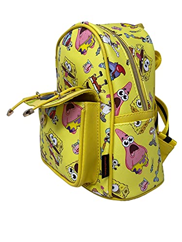 KBNL SpongeBob SquarePants 11" Faux Leather Mini Backpack Yellow