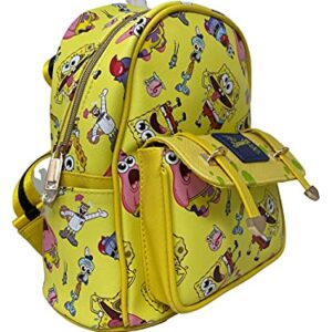 KBNL SpongeBob SquarePants 11" Faux Leather Mini Backpack Yellow