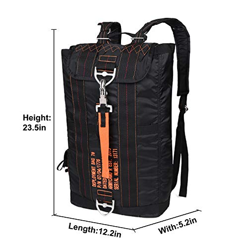 Greencity AIR Force Parachute Buckles Rucksacks Flight Gear Bag Tactical Backpack Deployment Bag,Black