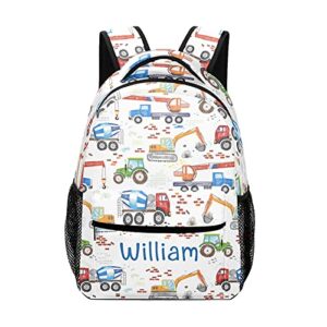 eiis construction tractor excavator personalized school backpack for kid-boy /girl primary daypack travel bookbag, p22889, one size