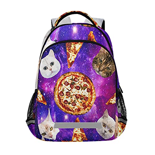 Glaphy Galaxy Cats Backpack Pizza Cat Laptop Travel Bags Lightweight School Bookbag Student Backpacks for Men Women Kids Teens