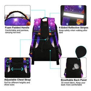 Glaphy Galaxy Cats Backpack Pizza Cat Laptop Travel Bags Lightweight School Bookbag Student Backpacks for Men Women Kids Teens