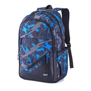 ozmego boys school backpacks midlle school college bookbag for teens boys girls (camo blue)