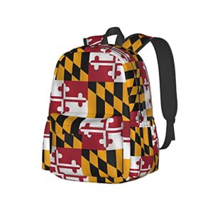 delerain 17 inch backpack maryland us state flag laptop backpack school bookbag shoulder bag casual daypack for school/camping/hiking/picnic/beach/travel