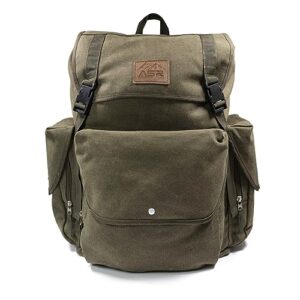 asr outdoor 30l heavy stitch gold panning backpack camping canvas rucksack, green