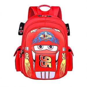 Patogracios Toddler Kids Backpack for Boys Cartoon Car style Kindergarten Child Snack School Bag Red