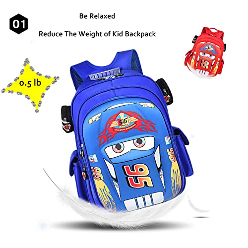 Patogracios Toddler Kids Backpack for Boys Cartoon Car style Kindergarten Child Snack School Bag Red