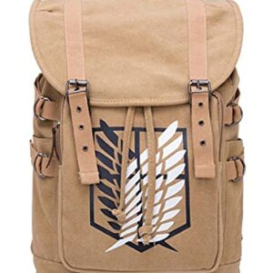 WANHONGYUE Attack on Titan Anime Drawstring Rucksack Canvas Backpack Schoolbag for Students Boys Girls Cosplay