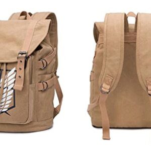 WANHONGYUE Attack on Titan Anime Drawstring Rucksack Canvas Backpack Schoolbag for Students Boys Girls Cosplay