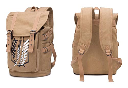 WANHONGYUE Attack on Titan Anime Drawstring Rucksack Canvas Backpack Schoolbag for Students Boys Girls Cosplay