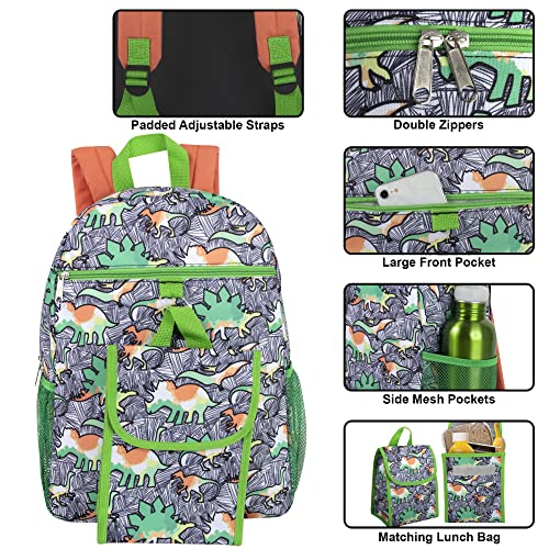 Trail maker Backpack with Lunch Bag for Boys Elementary School, Middle School Backpack Set for Kids