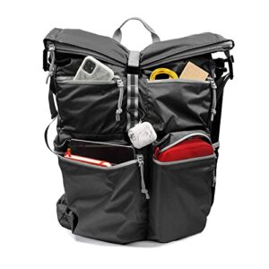 Pillowpak Travel Backpack - Lightweight Machine Washable and Stuffable Large Capacity Expandable Backpack, Large Storage Compartments, Comes with Stuff Sack, Black and Gray