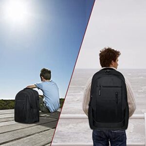 Ogetok Men Travel Backpack for 17.3" Laptop, Business Casual Computer Daypack Bookbag with USB Charging Port, Black