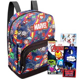 marvel avengers mini backpack set ~ 5 pc canvas avengers superhero 10 inch mini backpack with stickers, more