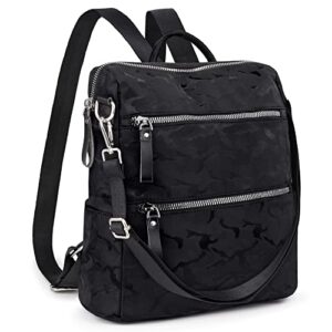 uto camo waterproof backpack for women durable nylon multipurpose roomy multi pockets travel business shoulder bag new camo black
