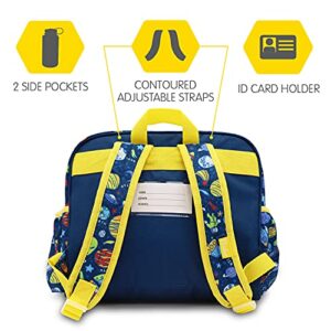 Bixbee Kids Backpack, Blue Outer Space Bookbag for Girls & Boys Ages 5 - 7 | Daycare, Preschool, Elementary School Bag for Kids | Easy to Carry & Water Resistant
