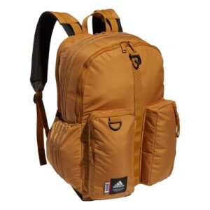 adidas iconic 3 stripe backpack, mesa brown/black, one size