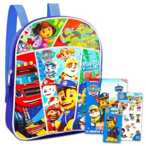 nick shop paw patrol and friends mini backpack toddler preschool ~ bundle with 11" mini backpack featuring paw patrol, bubble guppies, blaze, dora, tmnt, with stickers
