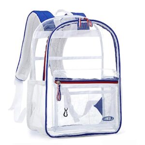 conworld clear backpack, heavy duty pvc transparent backpack, see through backpack for school work sports